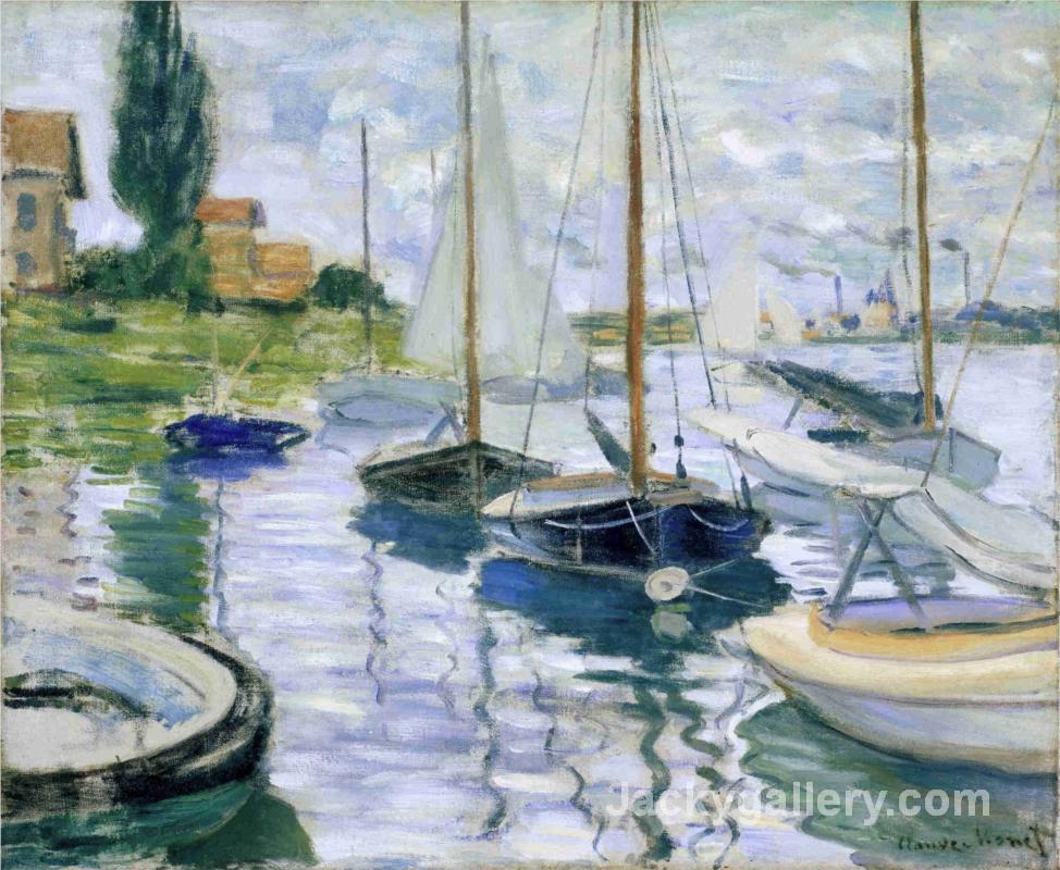 Boats at rest, at Petit-Gennevilliers by Claude Monet paintings reproduction